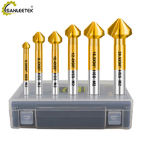 SANLEETEK Wood Drill Bits Hss M2 6.3-20.5mm Countersink Chamfer Deburring Tools Stainless Steel Iron Copper Metal Wood Bits 6pcs