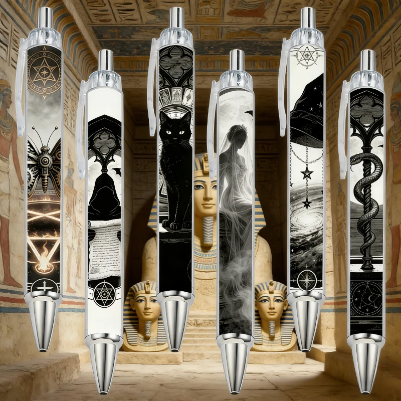 

6/12 шт. шариковая ручка с готической тематикой, черная шариковая ручка забавной европейской и американской серии, ручка для офисного обучения и письма