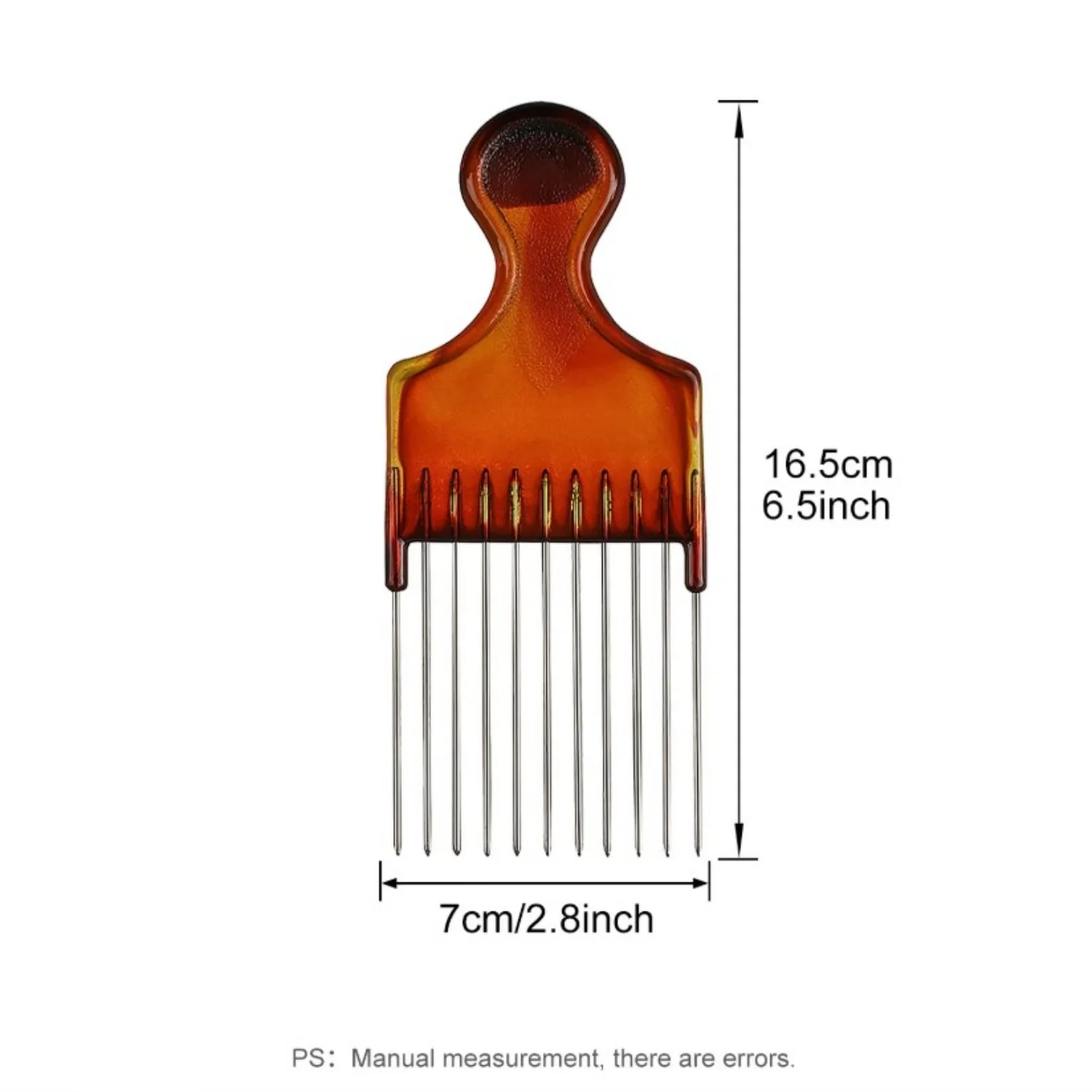 New Steel Needle Hair Picking Comb African Comb Barbershop Black Afro Metal Perm Pick Hair Comb Styling Hairdressing Tool