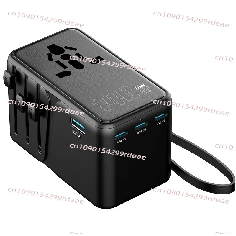 140W High Power Universal Travel Adapter, Fast Charging USB Conversion Plug for Europe & US Study Abroad