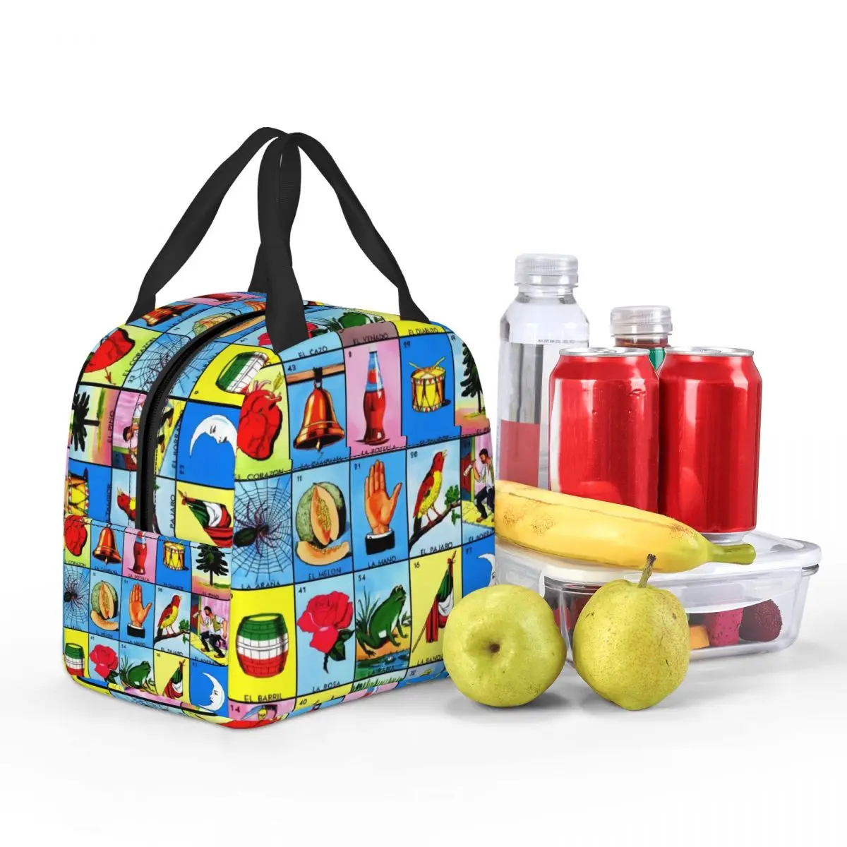 Custom Loteria Card Mexican Bingo Lottery Lunch Bag Men Women Thermal Cooler Insulated Lunch Boxes for Adult Office