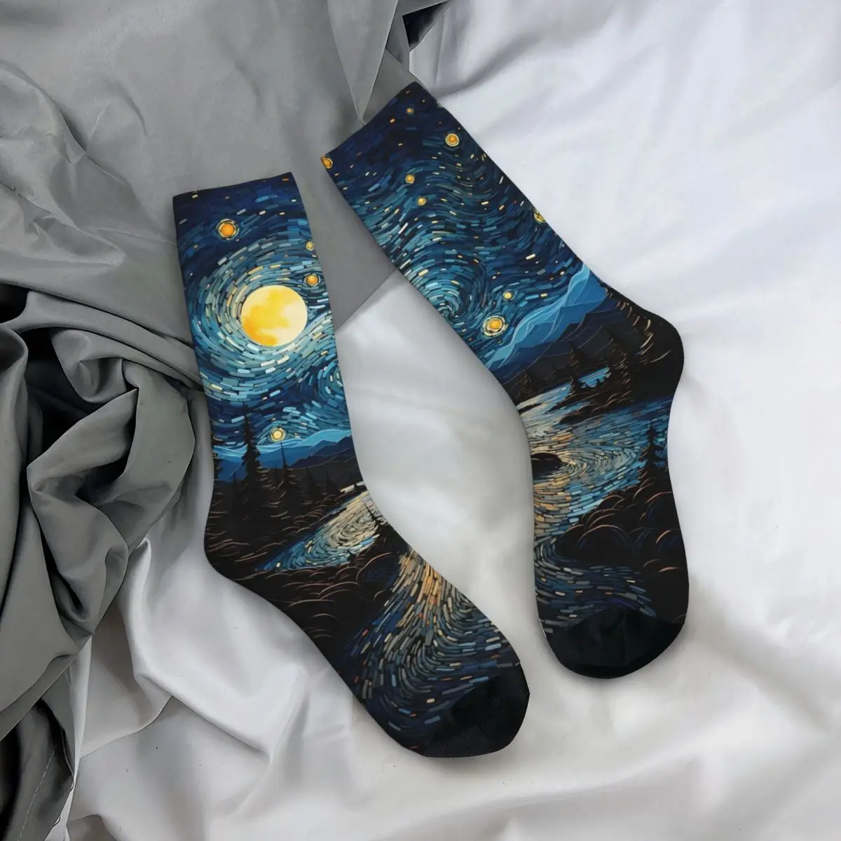 Van Gogh Socken Strarry Sky Casual Strümpfe Frühling rutsch feste Männer Socken warme weiche Grafik Outdoor-Socken