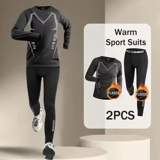 Trendy Korean Style Men Fitness Suit 2-4 Pieces Jogging Soccer Base Layer Tights Breathable Athletic Sportswear Set