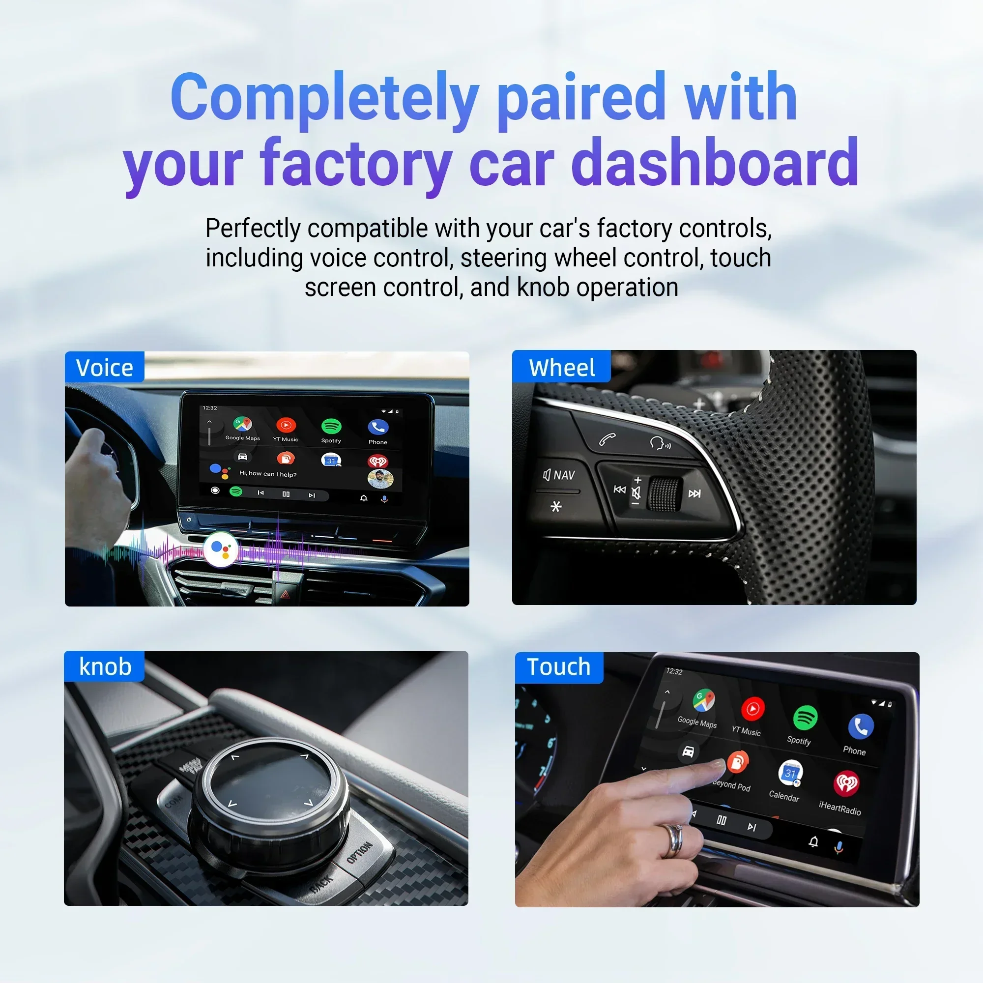 อะแดปเตอร์ OTTOCAST Play2Video Pro สำหรับ CarPlay ไร้สาย และ Android Auto ไร้สาย รองรับ Youtube Netflix IPTV อุปกรณ์เสริมในรถยนต์สำหรับ Kia Toyota