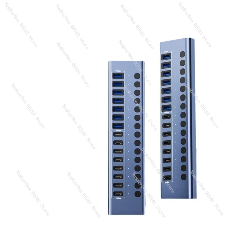Multi Function USB 3.2 Docking Station 16 Port Type C Hub Adapter with External Power Supply High Speed Data Transfer PD