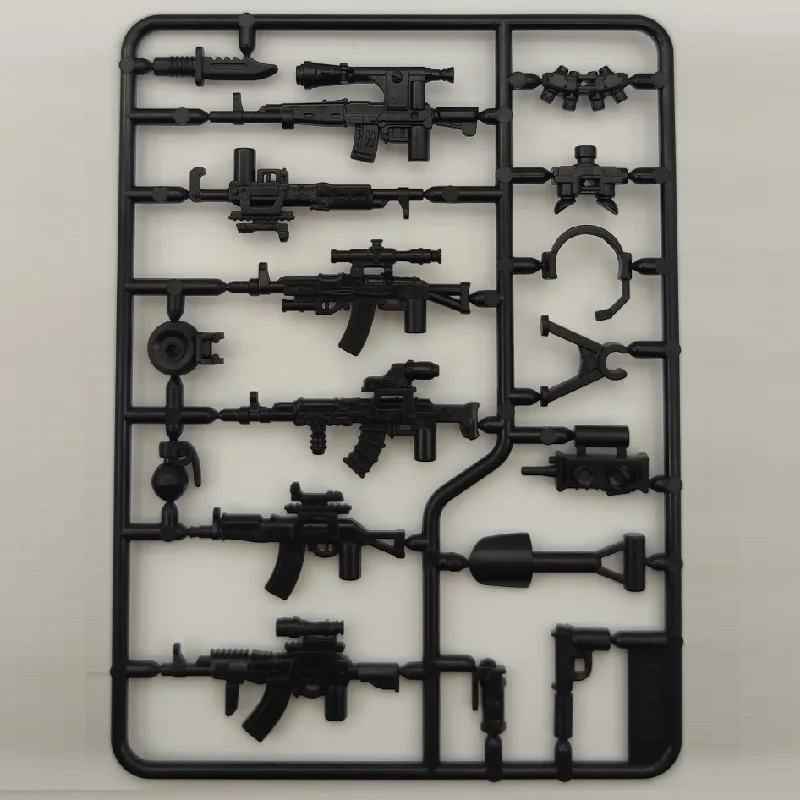 Paquete de armas militares, Mini figuras de acción, accesorios, modelo de soldados, MOC, SWAT, ciudad, ejército, bloque, policía, bloques de construcción, Juguetes