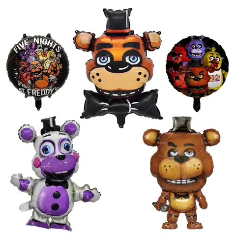 Midnight Bear Aluminum Film Foil Balloon Happy Birthday Party Decoration Game terror Five Nights at Freddyed Theme Decoration