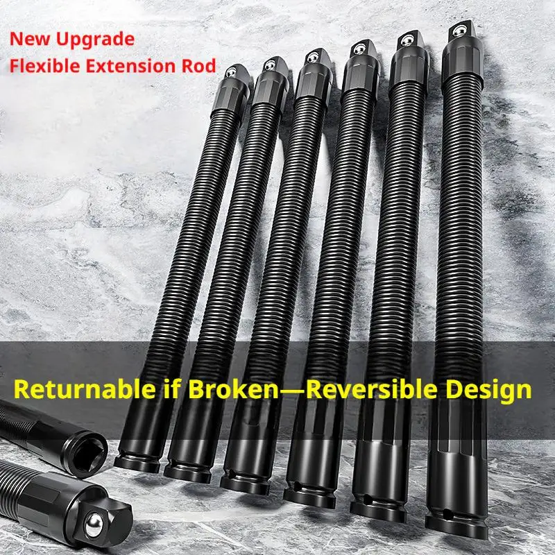 Flexible Socket Ratchet Wrench Extension Bar Motor Repair Tool 1/2Inch Driver Flexible Socket Extension Bar Wrench Extension Rod