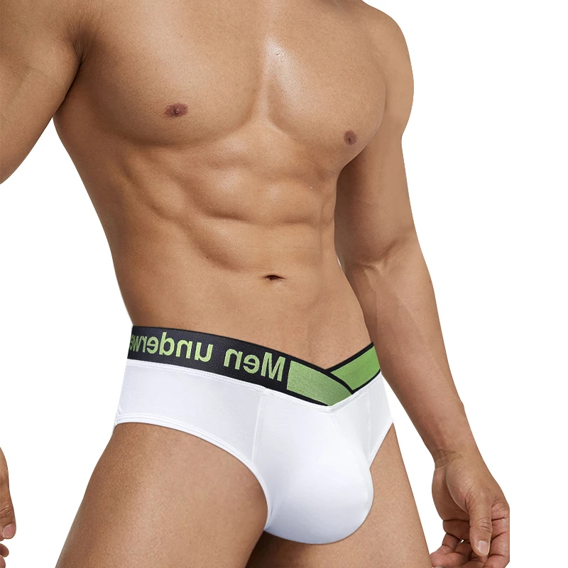 Green V Belt Sexy Laser Gradient Modal Men\'s Briefs Mens Sexy Underwear Tangas Sexis De Hombre Ropa Interior Hombre MP240