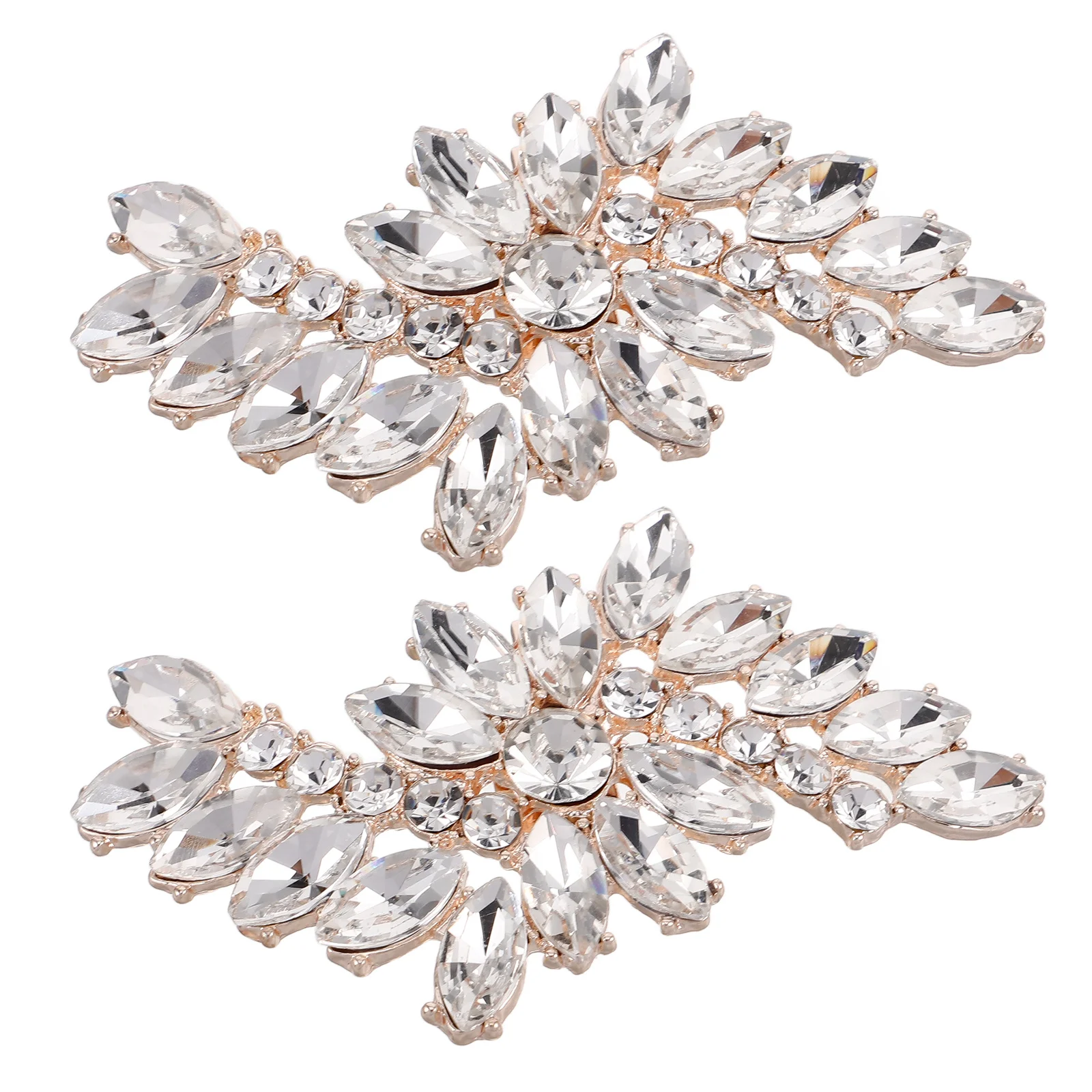 

Clips Shoe Buckle on Embellishments Pearl Decorative Charms Rose Gold Crystal Bridal Hair for Wedding Bride