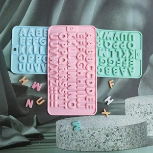 Letra y número de chocolate silicona molde alfabeto galleta pastel de dulces moldura de pastel de reposter 12 Mejor molde de cartas de ventas - №4