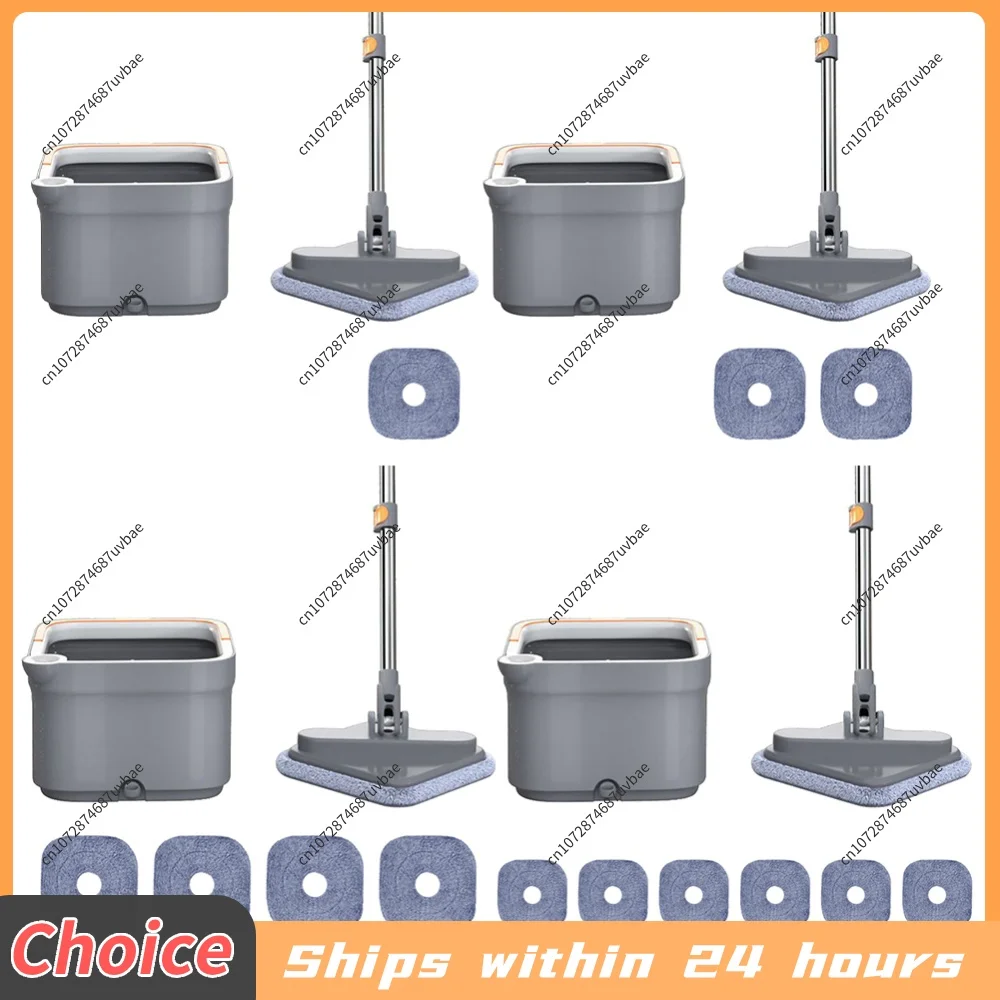Practical Floor Cleaning Mop with Bucket Squeeze Floor Mop Hand-Free 360 Rotatable Adjustable for Automatic Door Corner