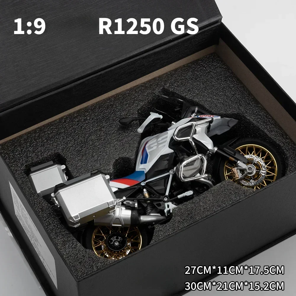 1:9 BMW R1250 GS with Accessories, Alloy Motorcycle Model Decoration, Gift Box, Holiday Gift