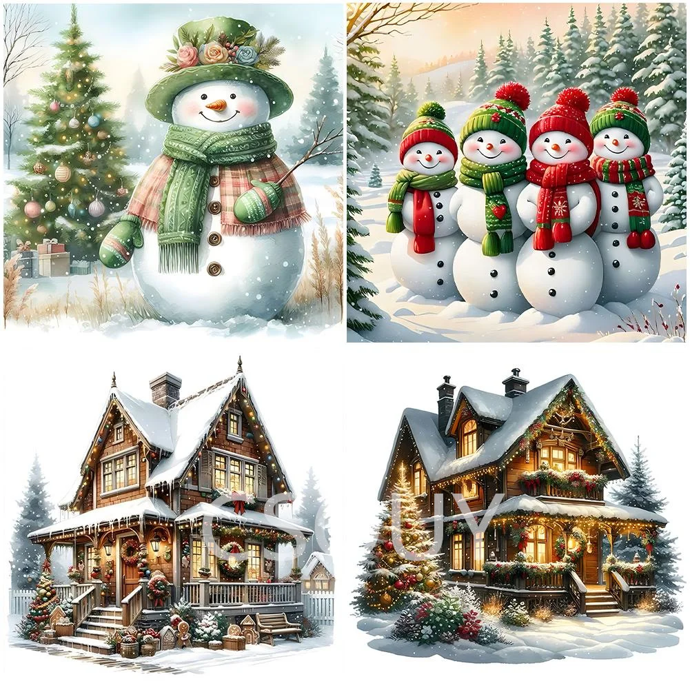

Snow House Christm100% Fairy Dust Square Drill Full Diy Diamond Painting Cross Stitch Crystal Embroidery Mosaic Decor Needlework