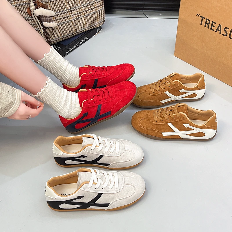 

New Women's Lightweight and Comfortable Training Sneakers, Spring and Autumn Retro Versatile Soft-soled Non-slip Casual Sneakers