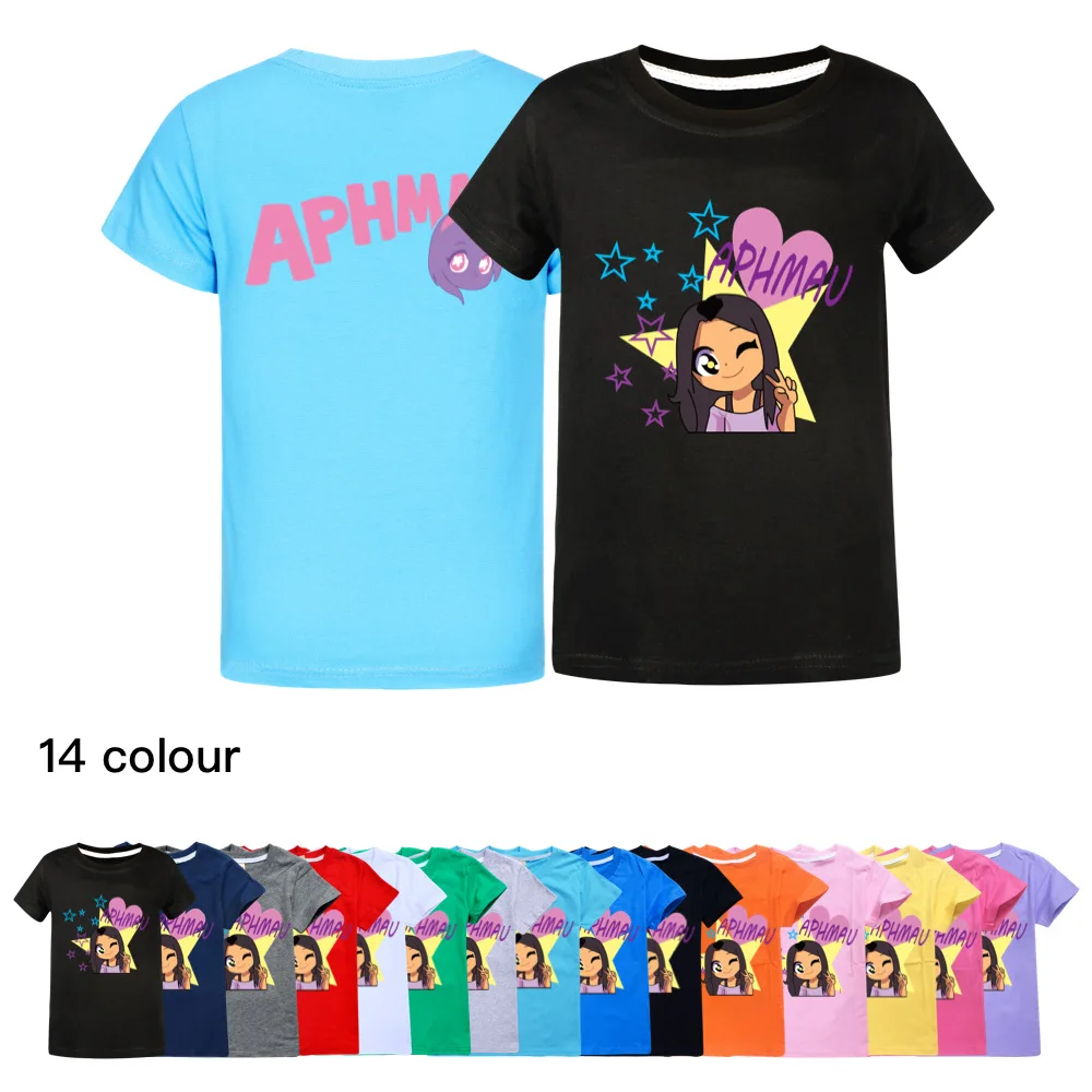 Toddler Boys Short Sleeve Top New Aphmau T Shirt Kids 2024 Summer Clothes for Baby Girls 100% Cotton T-shirt Children's Clothing