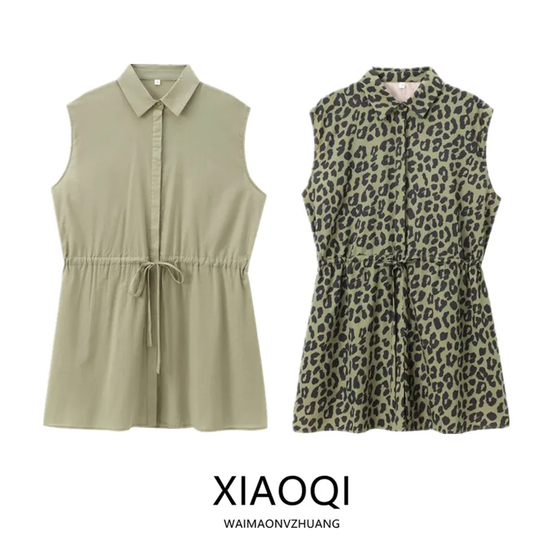 

Summer 2024 Women's Loose Animal Print irt Versatile Design Casual Faion Mid-Length Svel Top in Other Material