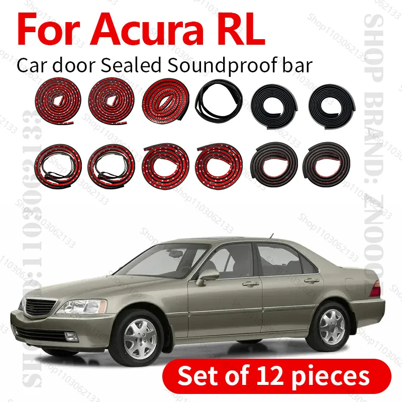

For 2013-2020 Acura RL UA8 Car Door Seal Strip Rubber Double Layer Sealing Protector Soundproof Dustproof Seal Strip 12PCS Set