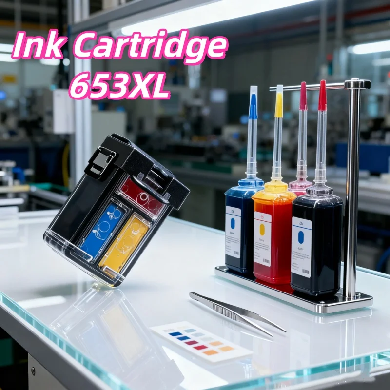 

4 Color 1 Set Compatible 653XL Ink Cartridge for HP Deskjet 6000 Deskjet Ink Advantage 6075 6475 Ink Cartridge