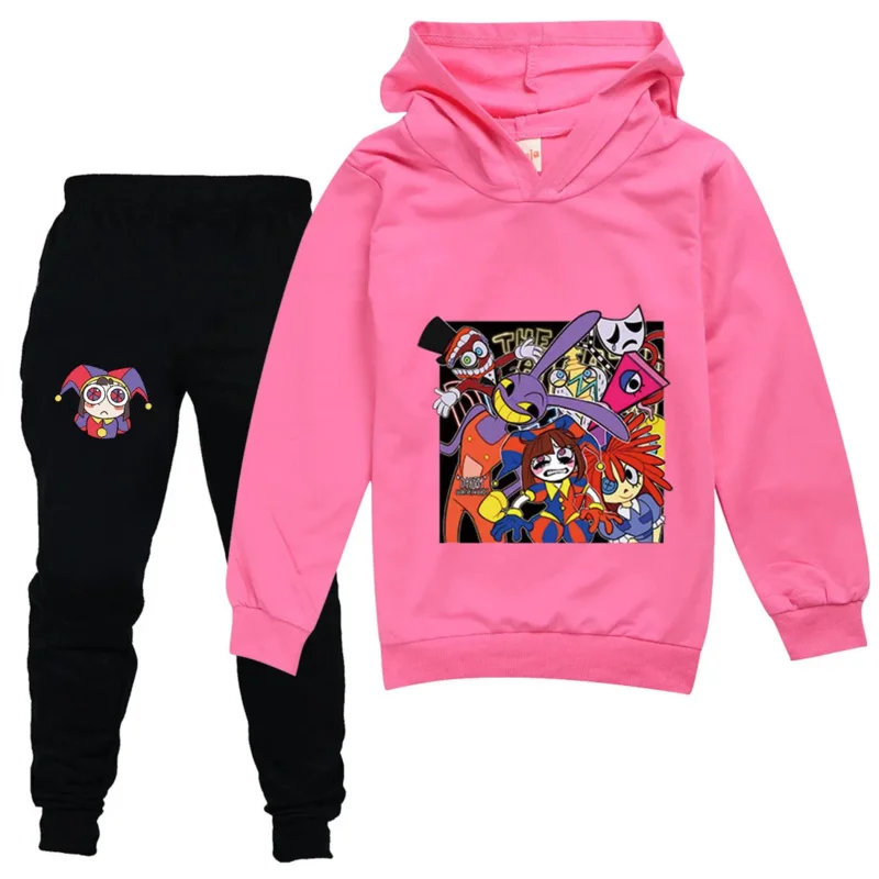 L'incredibile circo digitale vestito cosplay felpa con cappuccio bambini Pomni Jax travestimento panni vestito ragazze outfit felpa pantaloni set ragazzo
