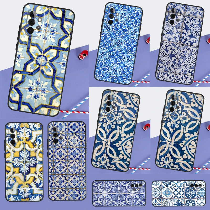 Portuguese Tiles Case For Samsung Galaxy A34 A54 A14 A52 A12 A22 A32 A42 A72 A13 A33 A53 A73 A51 A71 Cover