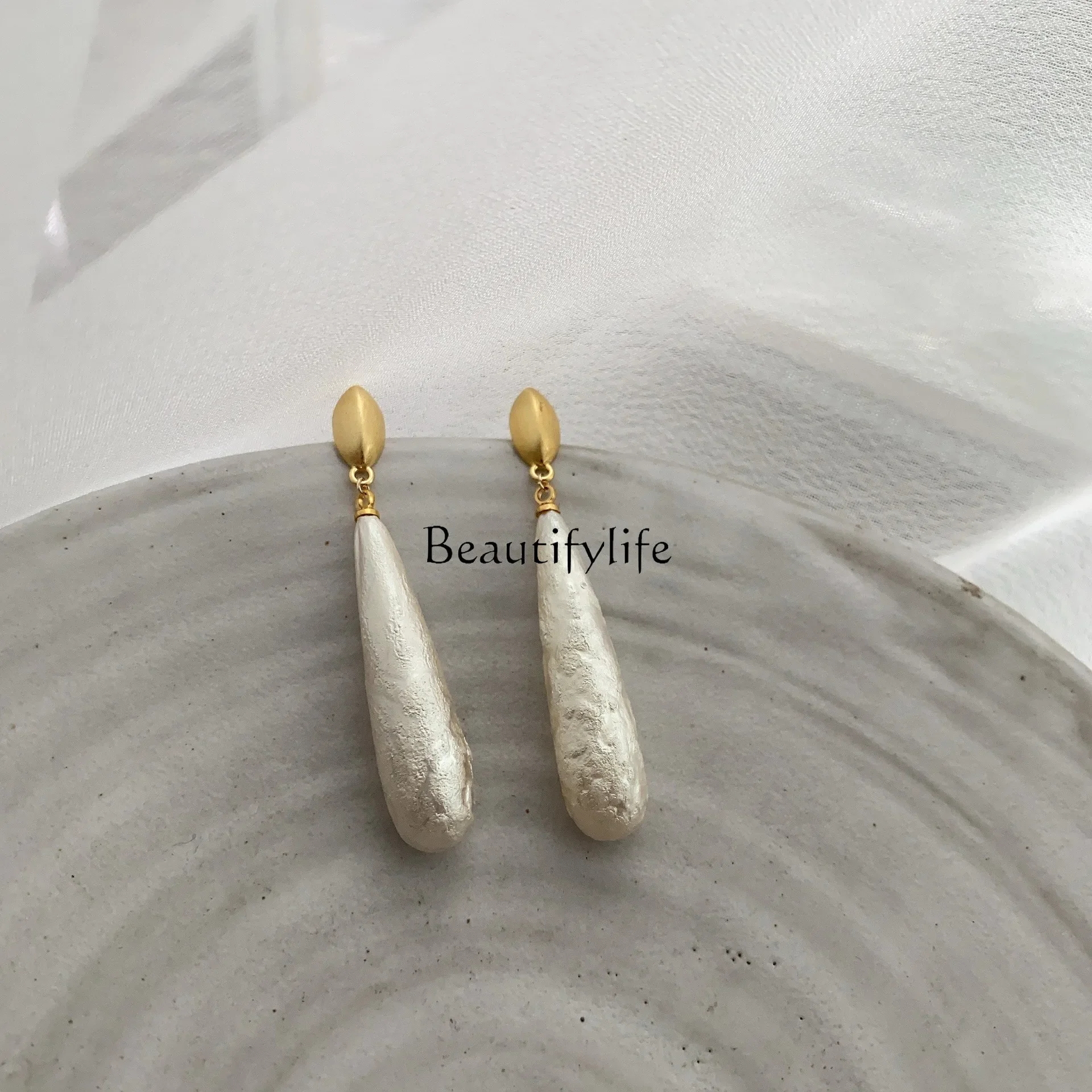 

New Chinese retro atmosphere gentle fashion earrings fringed dress cotton bead long earrings