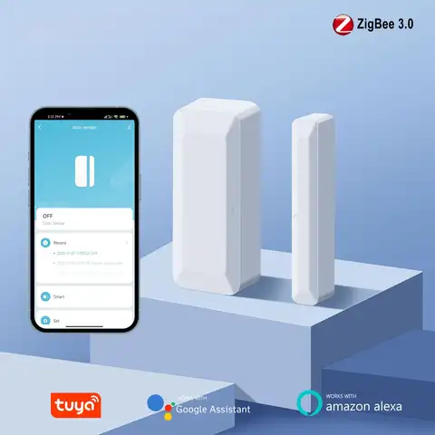 Tuya 스마트 도어 및 창 센서 ZigBee 스마트 홈 보안 지원을 위한 무선 접촉 감지기 홈 어시스턴트 2MQTT