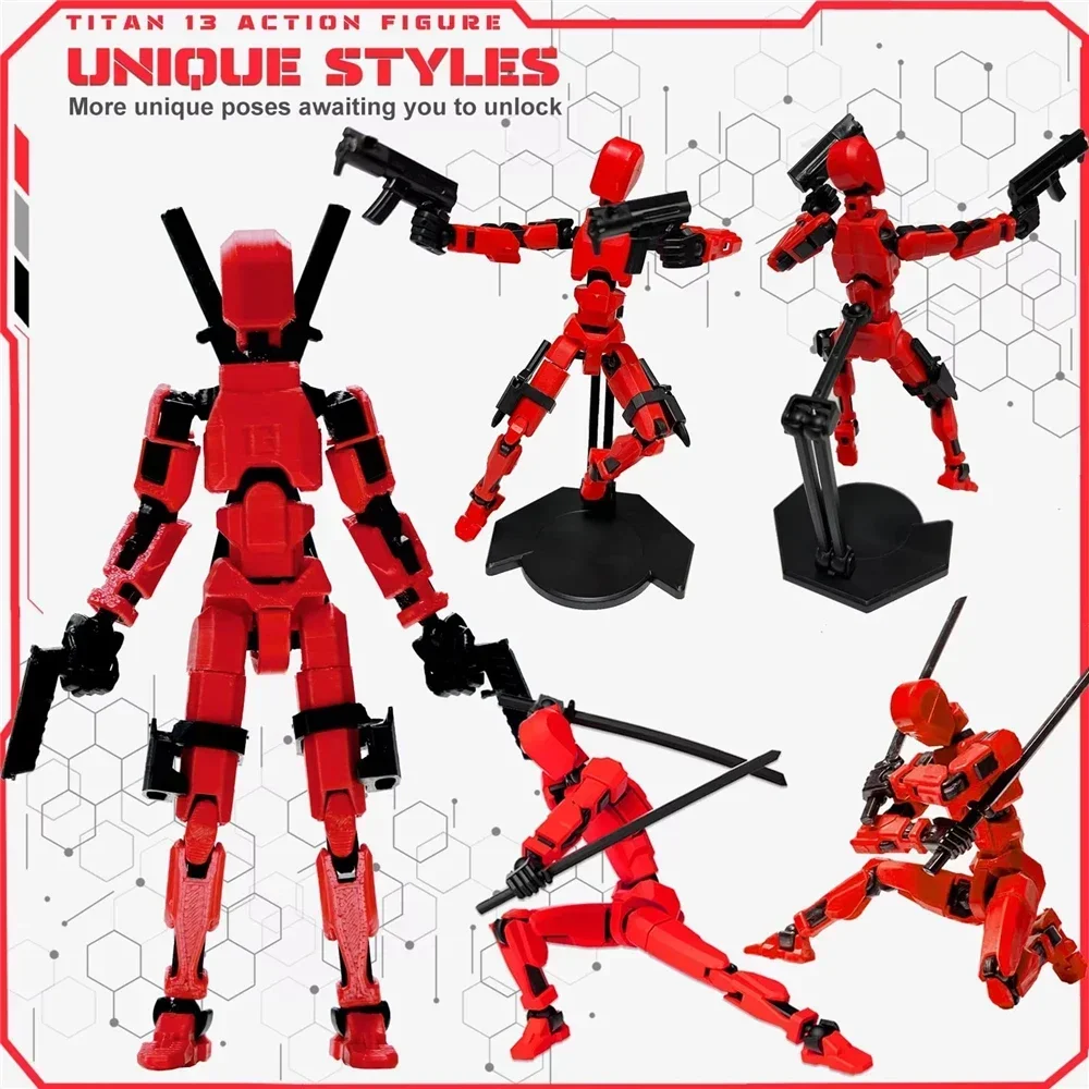 T13 Action Assembled Figure with Holder Titan 13 Action Figure Lucky 13 Joints Movable Action Figures Dummy Nova Robot