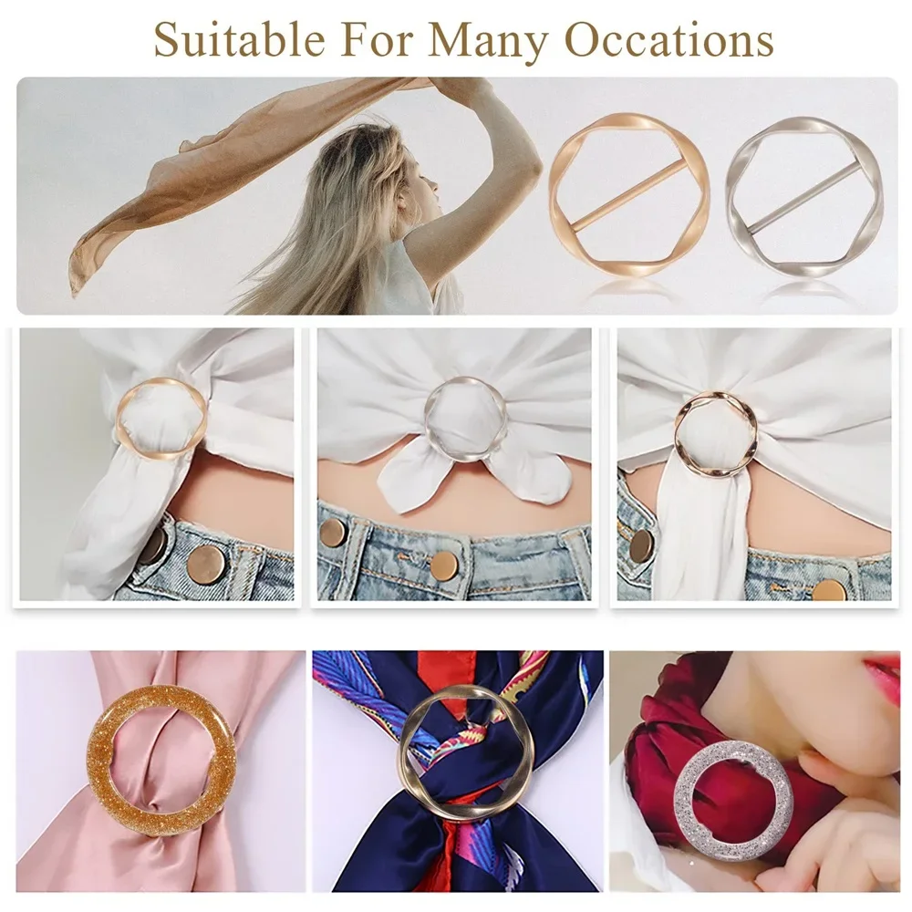 5pcs Fashion Temperament Simulated Pearl Silk Scarf Fixed Buckle/clothes Corner Buckle/Simple Korean Version Decorative Women