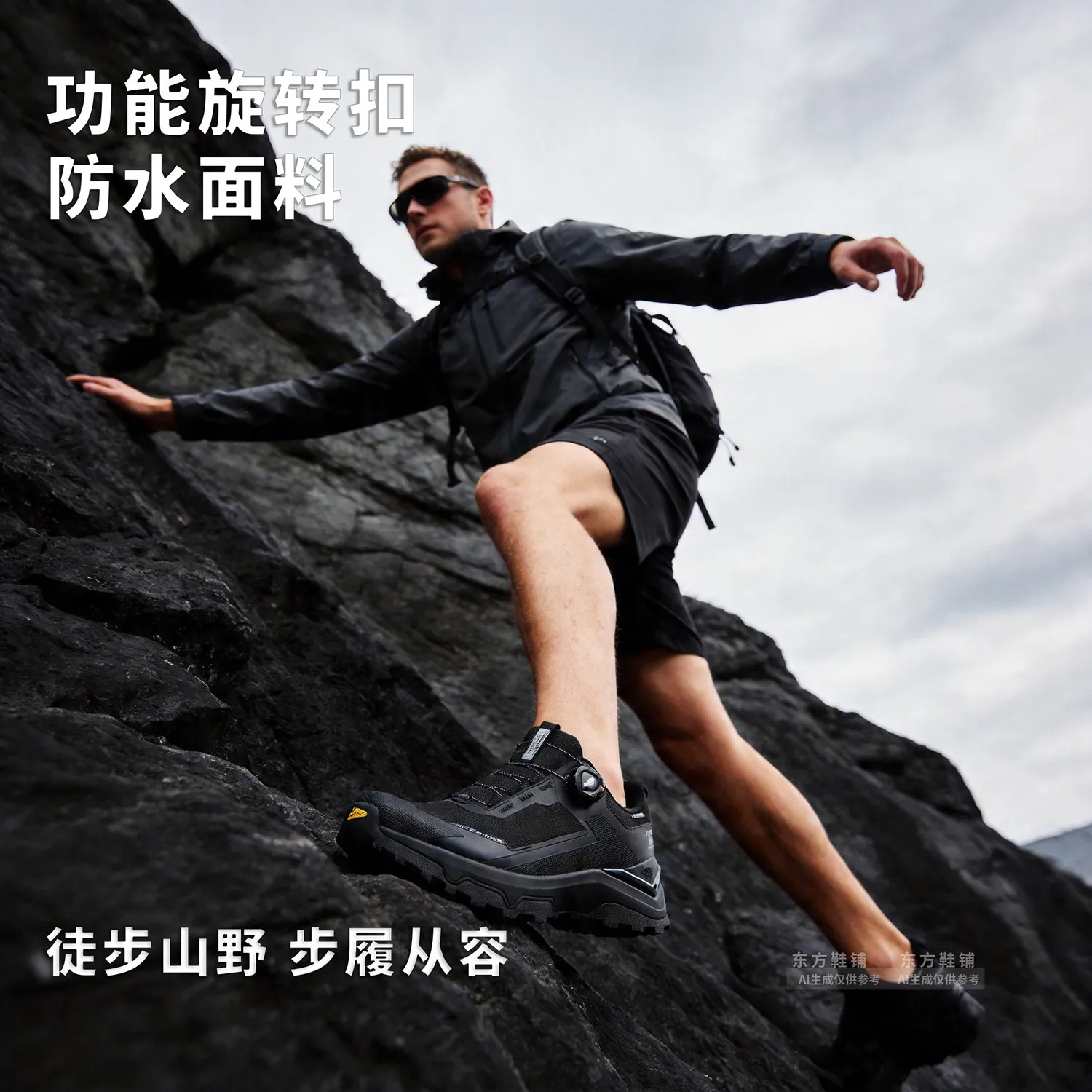 Outdoor hiking shoes for men and women, water-resistant anti-slip durable suitable for hiking trail running and off-road running
