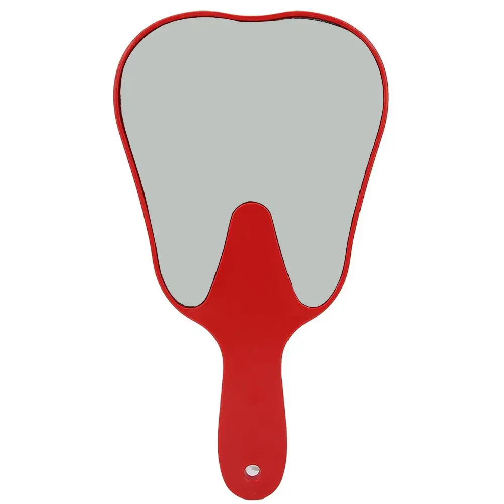 Tooth-Shaped Dental Mirror with Plastic Handle - Cute Oral Hygiene Tool for Dentist & Makeup Use, Unbreakable Design