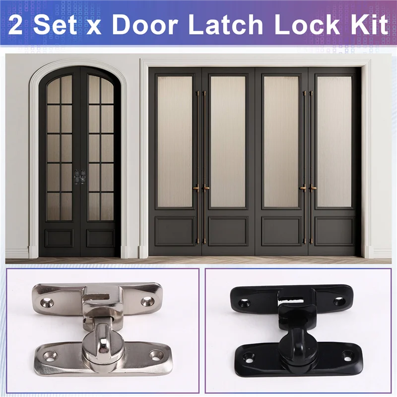 ABZW 2セット 90/180 °   フリップゲートラッチドアロック盗難防止バックルラッチ亜鉛合金ドアラッチ窓ロックドアスライドボルト