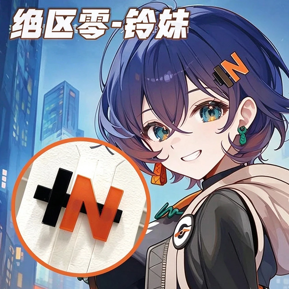 2Pcs/set Game Zenless Zone Zero Cosplay Hairpin Belle Replica N‑Symbol Hair Clip Barrette Anime Hair Accessories