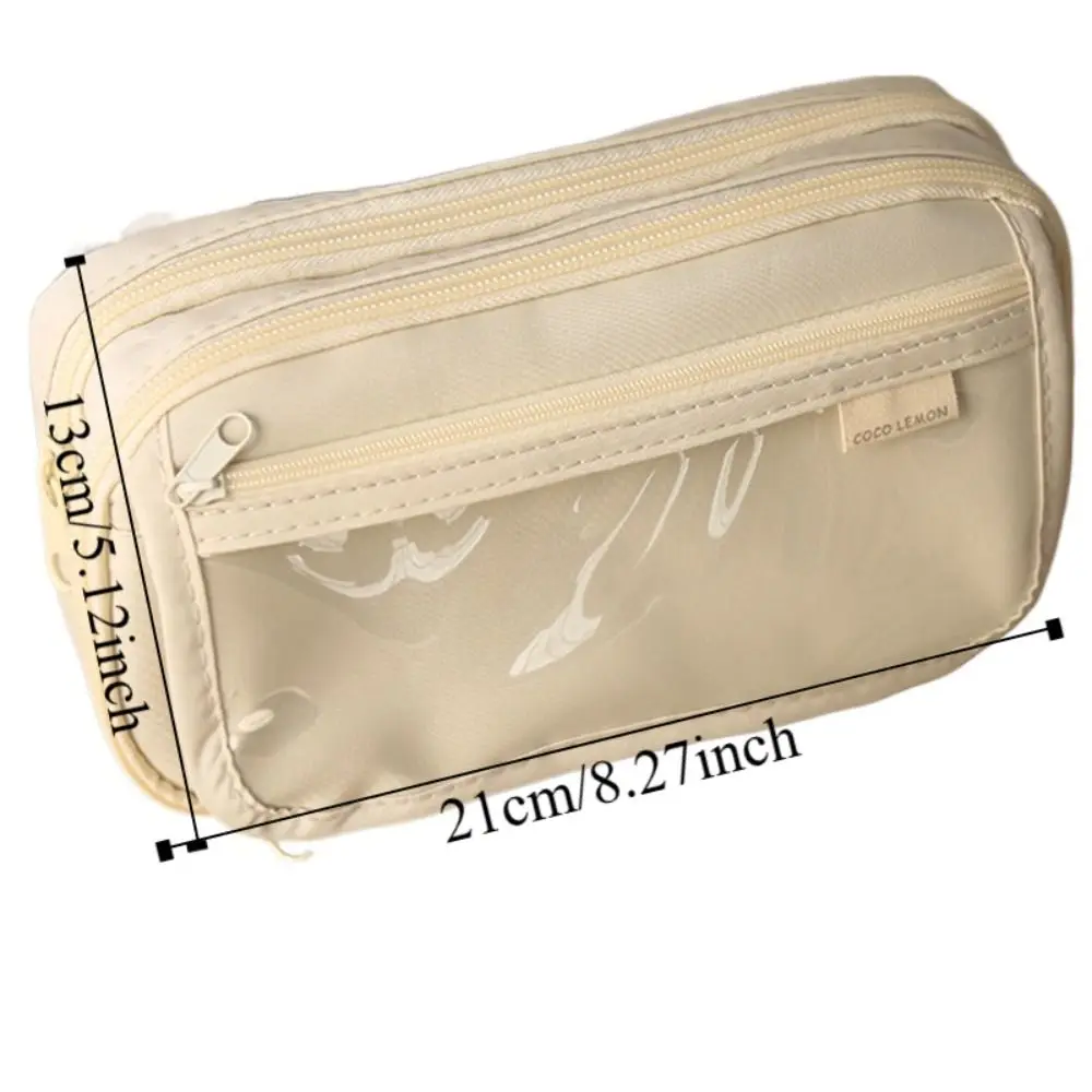 Estuche de lápices transparente Capybara de gran capacidad con bolsillo frontal, estuche transparente para bolígrafos, caja de papelería con cremallera multifuncional