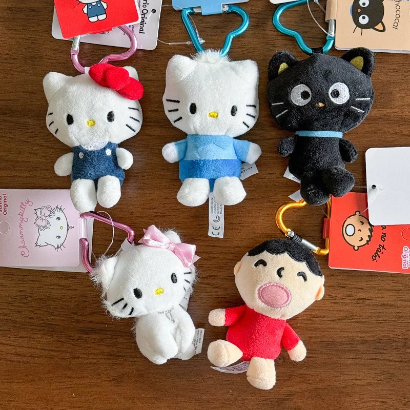 Sanrio Plush Doll Keychain Love Kno Daniels Sugarbunnies Mascot Usahanas Choco Keyring Bag Pendant Toy Doll Gift Kuromi Cinnamor view 6