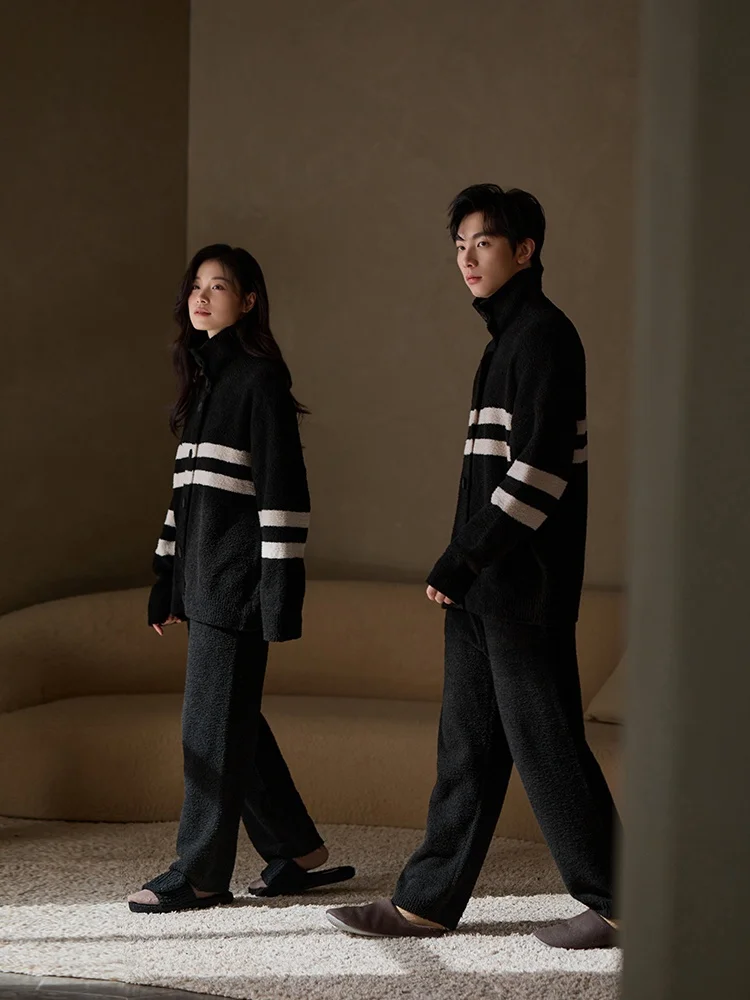 pigiama-in-pile-spesso-per-coppia-abbigliamento-da-casa-cardigan-a-maniche-lunghe-da-donna-set-da-uomo-a-righe-comodo-per-il-tempo-libero