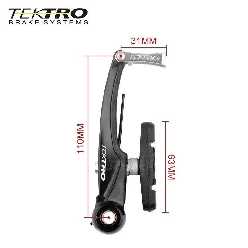 110mm For Bicycles With Fenders TEKTRO C310 Bicycle Brake MTB Bike BMX Cruiser Linear Pull V Brake Caliper Set with Brake Pads