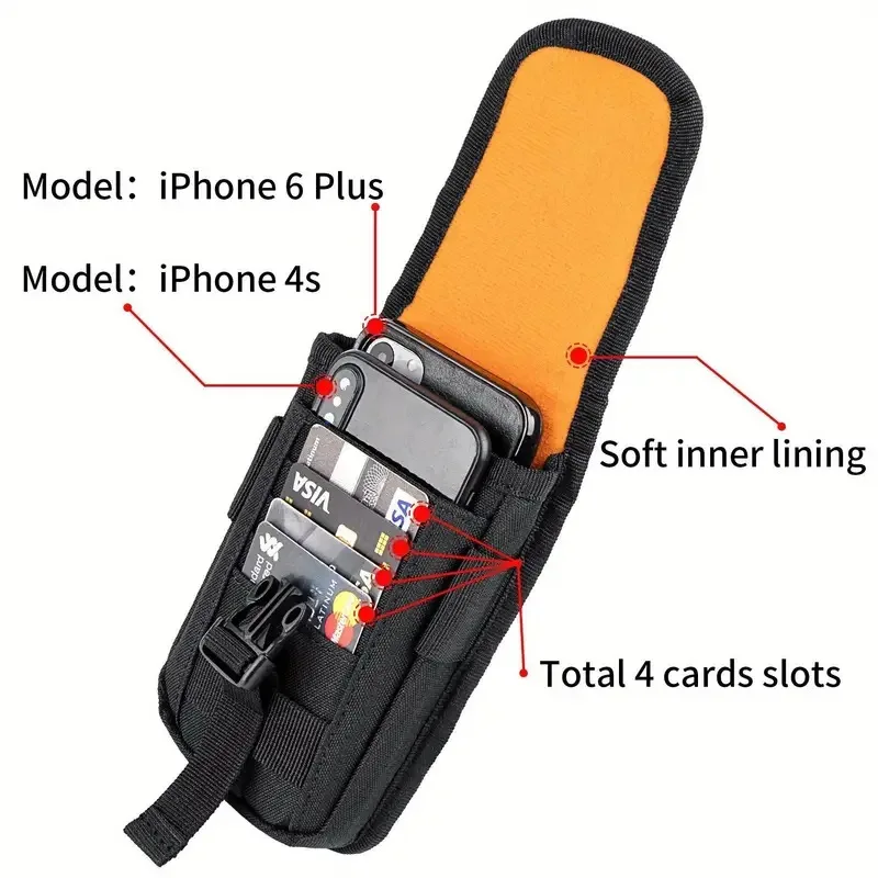Molle Pouch Belt Waist Bag Phone Holster with Buckle Nylon Outdoor Utility Carrier For Hunting Shooting Airsoft Camping Gear