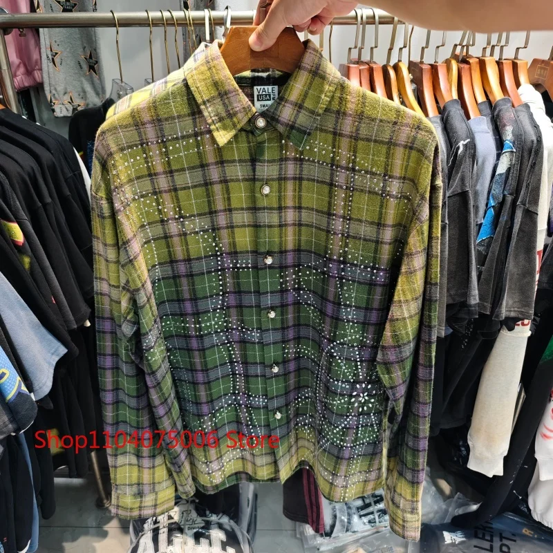 Trendy Yellow Vale Plaid Shirt Unisex Oversized Cotton Shirt with Button Closure Breathable Daily Wear Spring Autumn Fashion