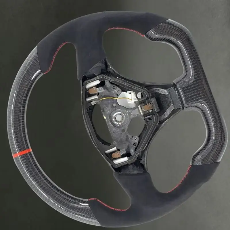 Black Carbon Fiber Steering Wheel for Toyota Supra MK4 A0 with Suede Fits for Supra MK4 1998 20002003 Factory Direct Sales New view 2