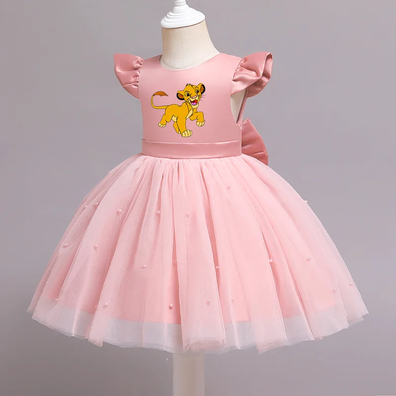 The Lion King Elegant Princess Lace Dress Kids Dresses For Girls Vintage Children Birthday Party Dresses Christmas Clothes