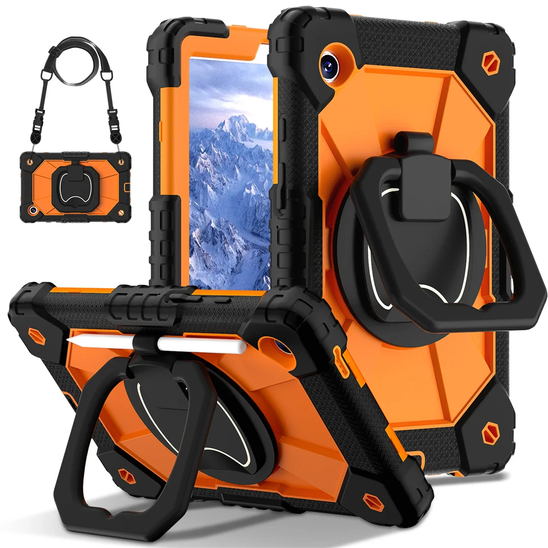 

Shockproof Case for Samsung Tab A11 8.7in X110 X115 2025 New 360 Rotating Stand Hand Strap Anti-Scratch Multi-Color Tablet Shell