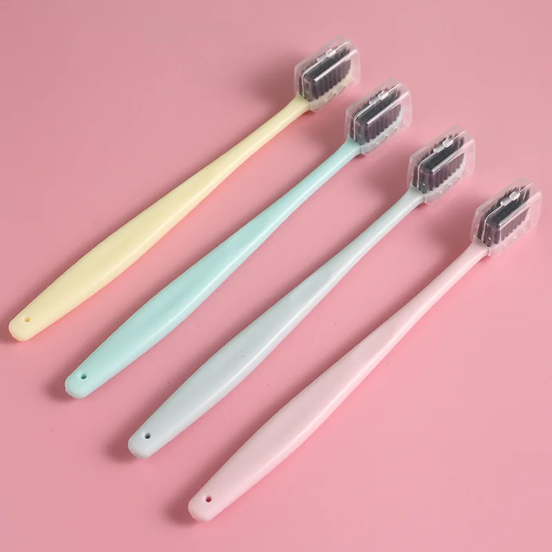 Four-color Simple Style Toothbrush Suit Family Adult Cleaning Teeth Every Day Not Damaging The Gums Soft Comfort With Dust Cover