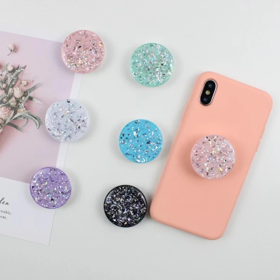 Round Glitter Phone Holder Ring Holder Universal Mobile Phone Finger Grip Holder Is Suitable for All Mobile Phone Holders