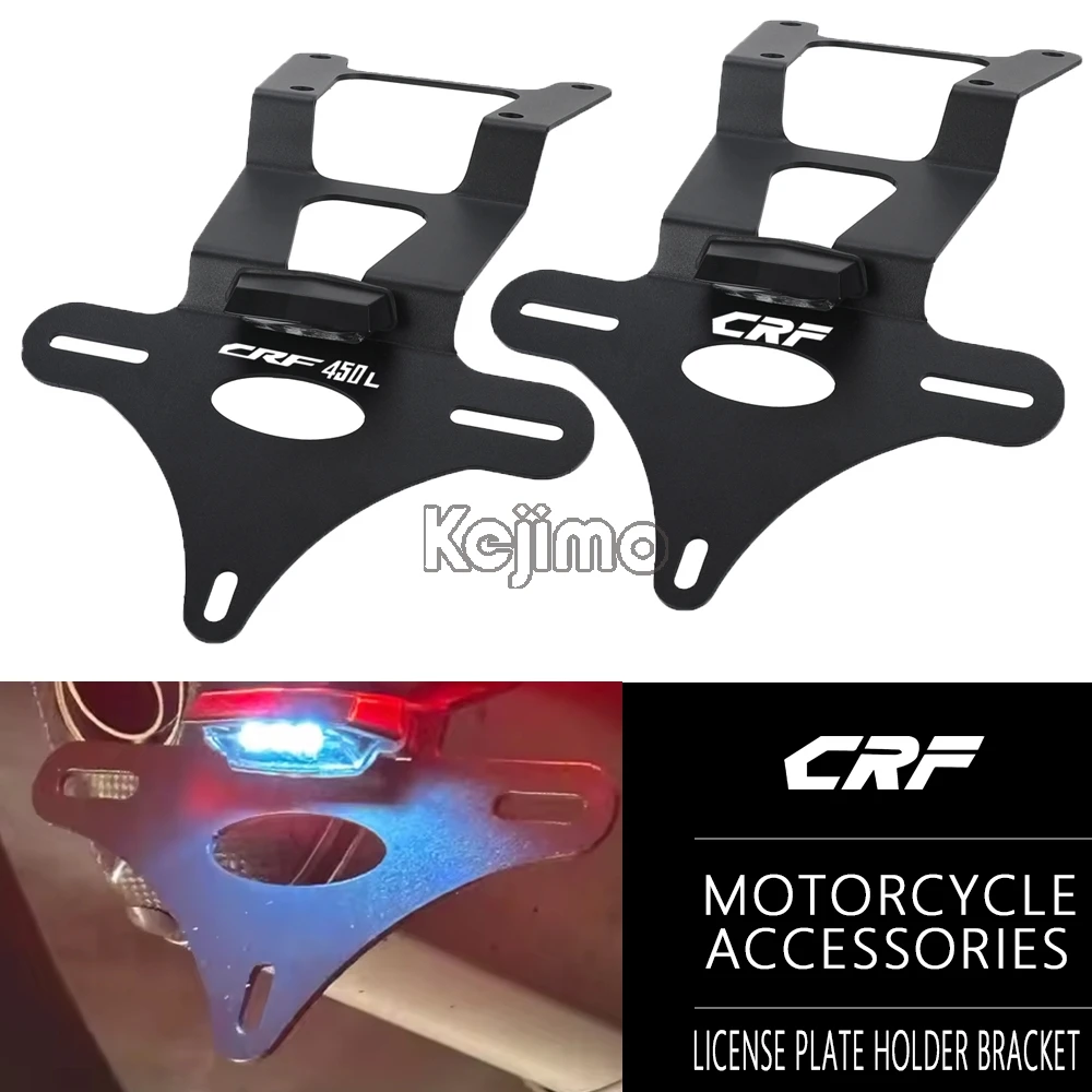

License Plate Holder For HONDA CRF 450L 450RL CRF450L CRF450RL 2019-2024 2025 Motorcycle Tail Tidy Fender Eliminator LED Light