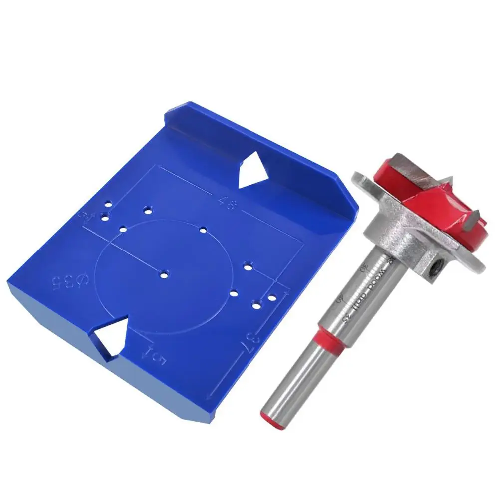 Woodworking Hinge Boring Template For Temu 35mm Cabinet Door Hole Locator Tool Accurate Drill Guide Hardware Accessory