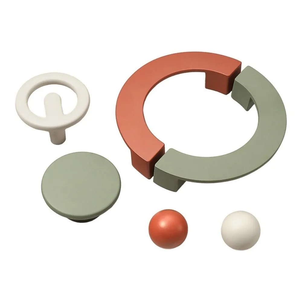 Zinc Alloy Cabinet Door Handle Colorful Baking Paint Finish Wardrobe Handle Versatile Surface Treatment Cupboard Knobs