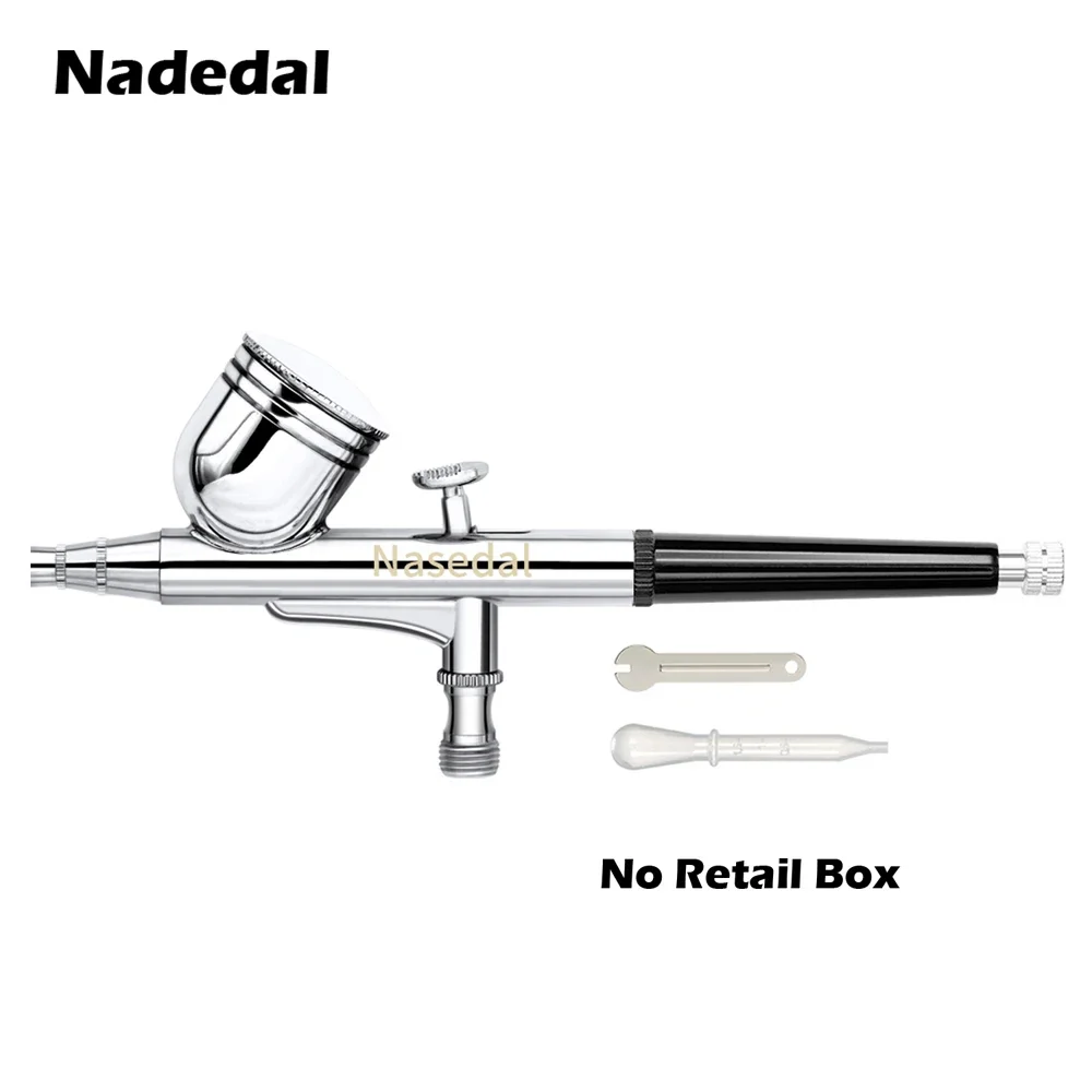 Imagem -03 - Nasedal-dual-action Airbrush Pistola para Nail Art Bolo Modelo Paint Spraying Tool Hobby sem Compressor de ar 0.3 mm 7cc Nt130