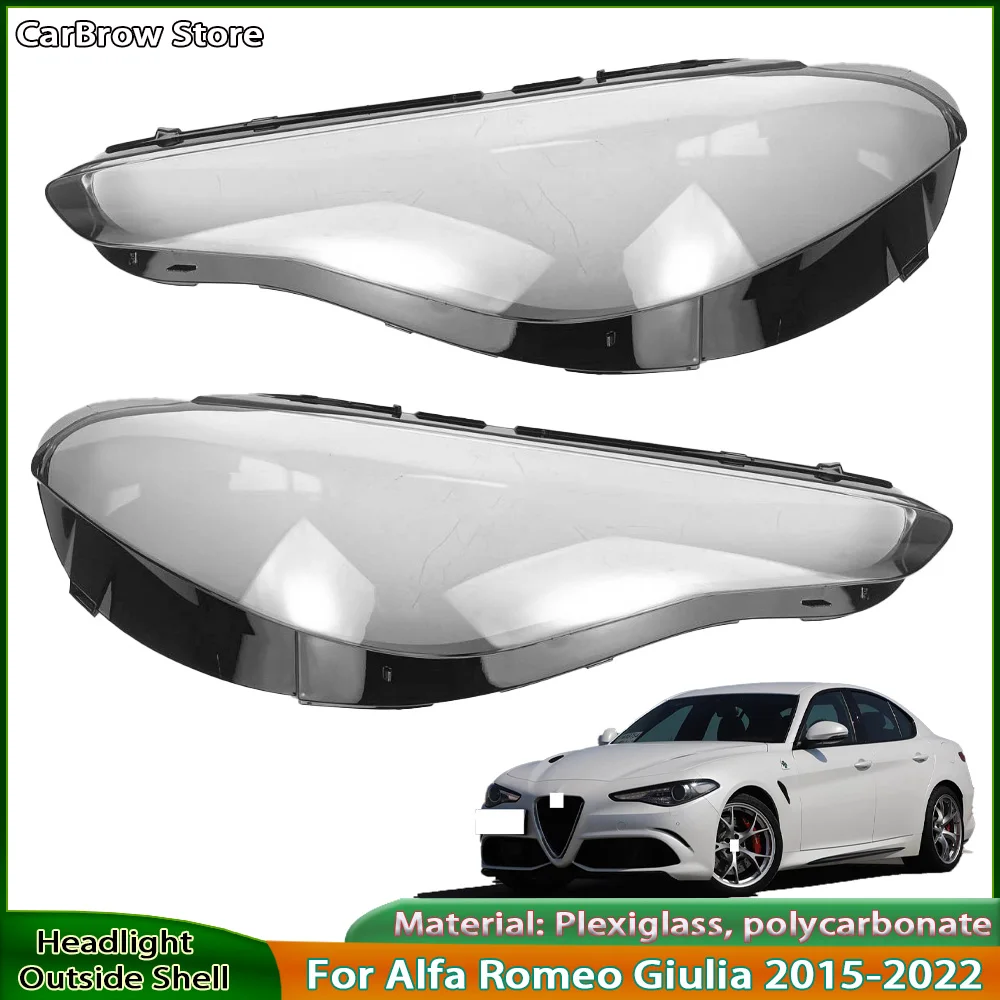 Left or Right Headlights Housing For Alfa Romeo Giulia 2015 to 2022 Car Headlamp Clear Cover Front Lamp Assembly Shell