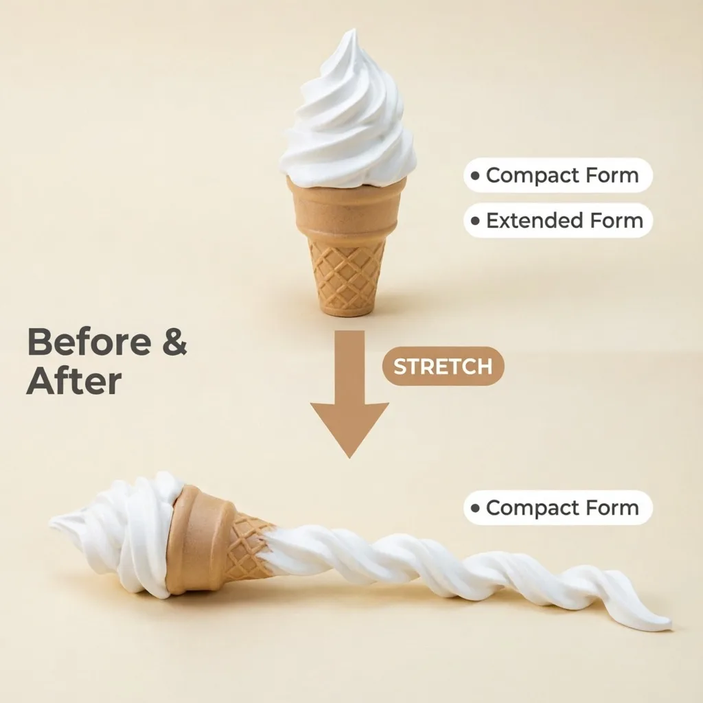 Ice Cream Sword Toy, Telescopic Rotating Transforming 3D Printed, Cone Fidget Stress Relief Prank, Gift for Kids Adults